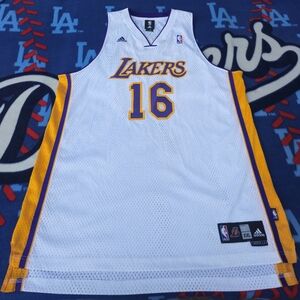 Adidas NBA Authentic Los Angeles Lakers #16 P.Gasol Jersey Size 2XL